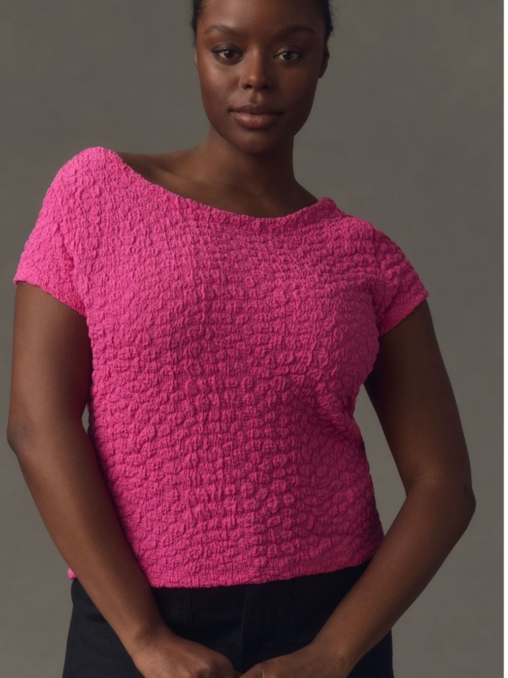 Anthropologie. Maeve Socialite Popcorn Tee. Pink. Size Large.